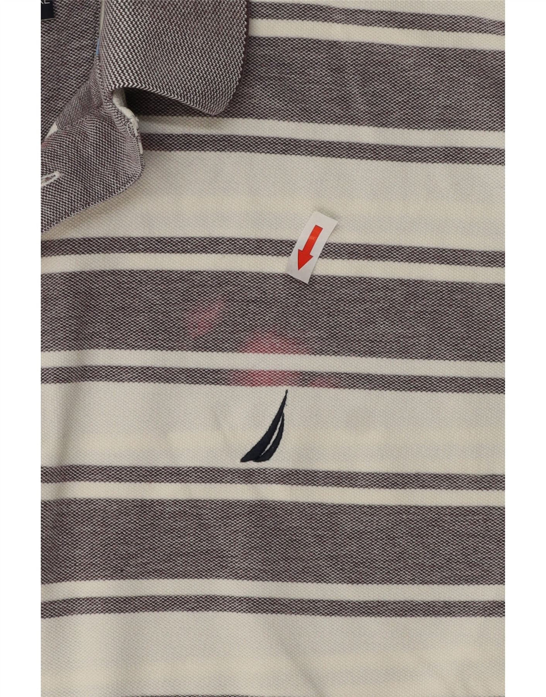 NAUTICA Ανδρικό πουκάμισο πόλο 2XL Γκρι ριγέ βαμβακερό