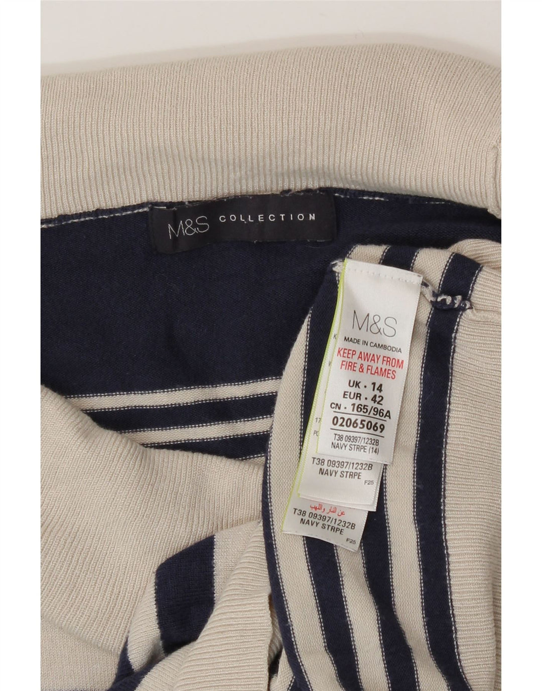 Marks & Spencer Γυναικείο πουλόβερ με ρολό λαιμόκοψη UK 14 Large Navy Blue