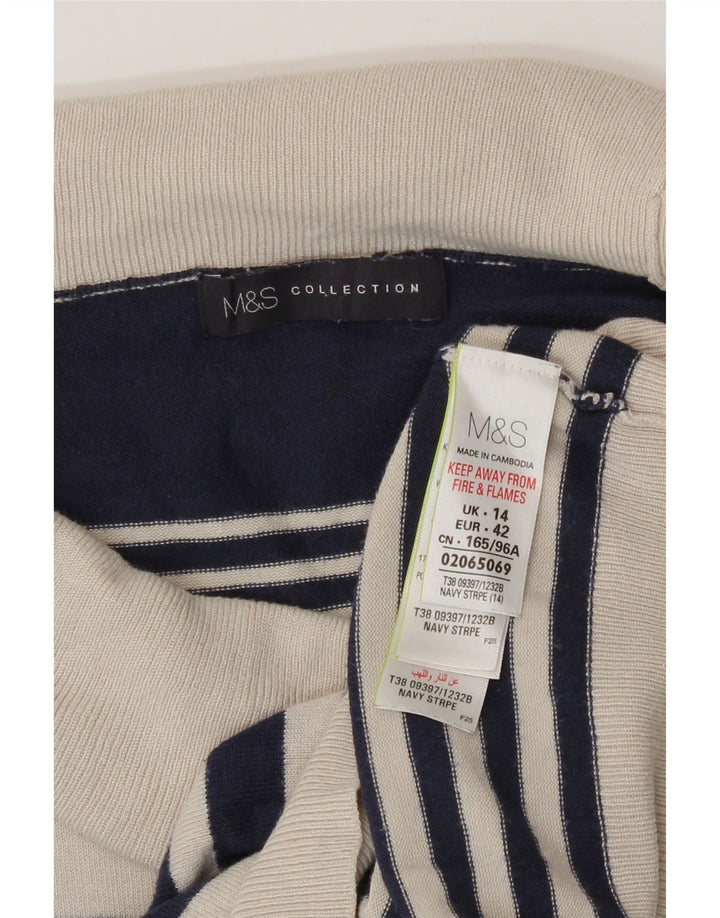 Marks & Spencer Γυναικείο πουλόβερ με ρολό λαιμόκοψη UK 14 Large Navy Blue