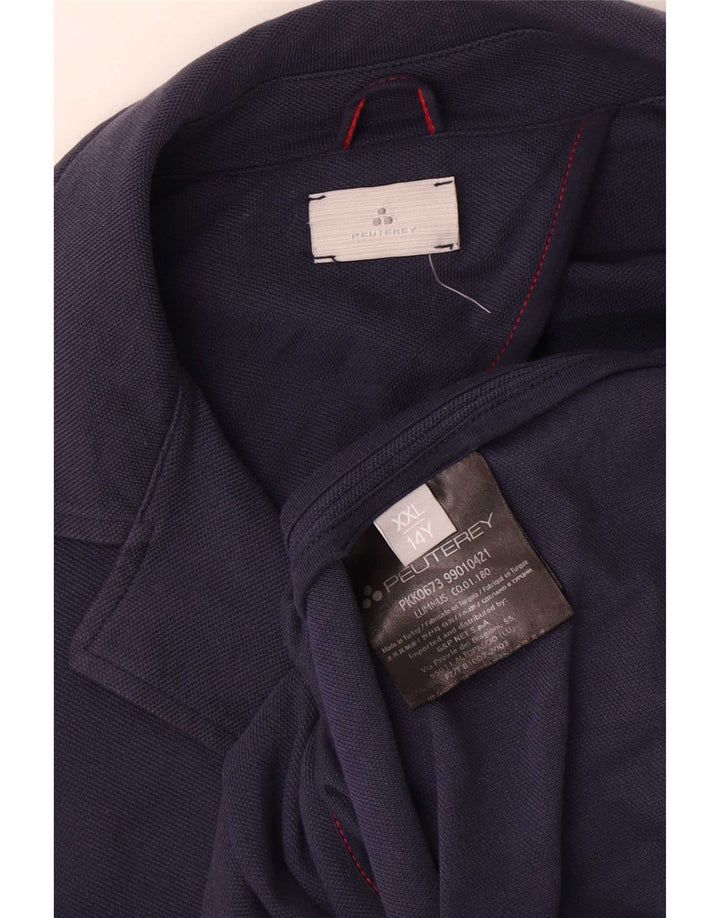 PEUTEREY Boys 2 Button Blazer Jacket 13-14 Years 2XL Navy Blue Cotton