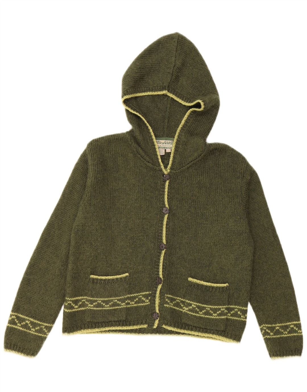 Γυναικείο πουλόβερ με κουκούλα ROYAL ROBBINS UK 16 Large Green Fair Isle