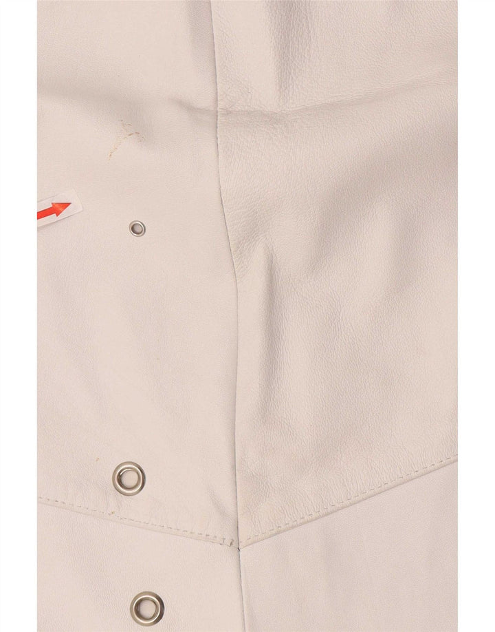 Vintage Γυναικεία Δερμάτινη Φούστα W36 XL Λευκή