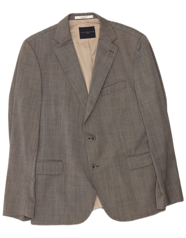 Tommy Hilfiger Ανδρικό σακάκι με 2 κουμπιά σακάκι IT 54 2XL Γκρι παρθένο μαλλί