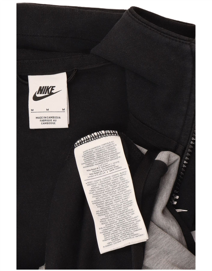 Ανδρικό πουλόβερ Nike με φερμουάρ με κουκούλα σε μεσαίο μαύρο χρώμα, βαμβακερό