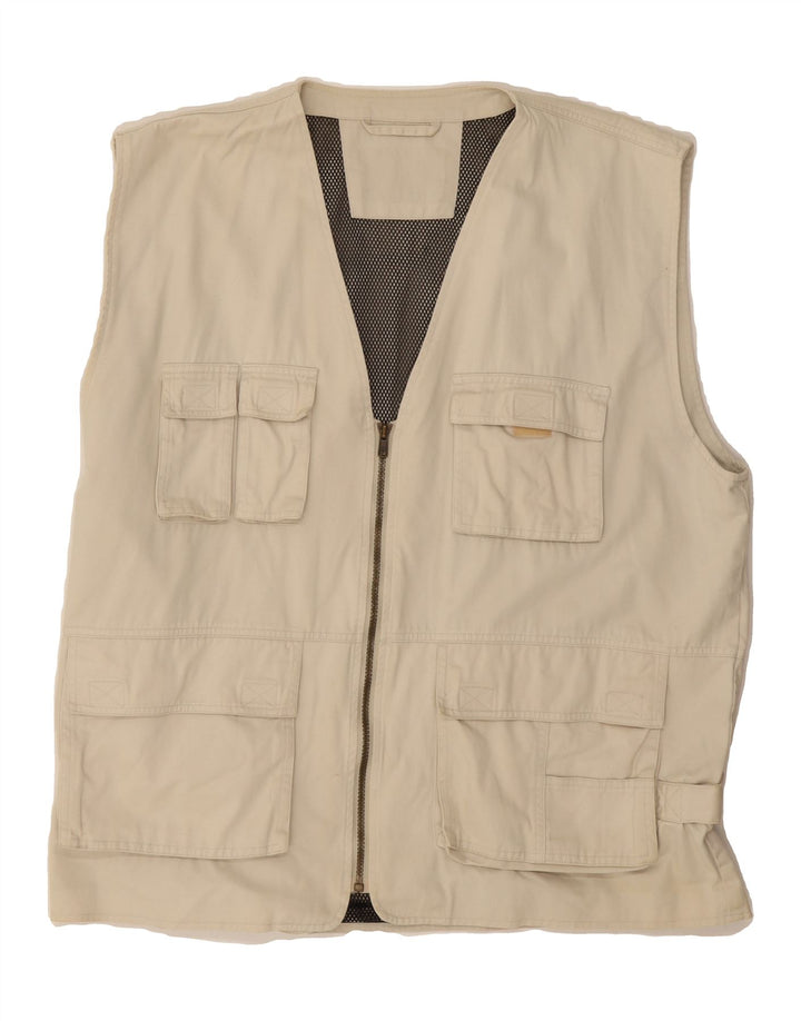 C&A Mens Utility Gilet UK 40 Large Beige Cotton Vintage C&A and Second-Hand C&A from Messina Hembry 