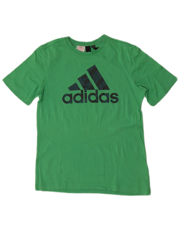 Adidas Boys Graphic T-Shirt Top 13-14 ετών Πράσινο βαμβακερό