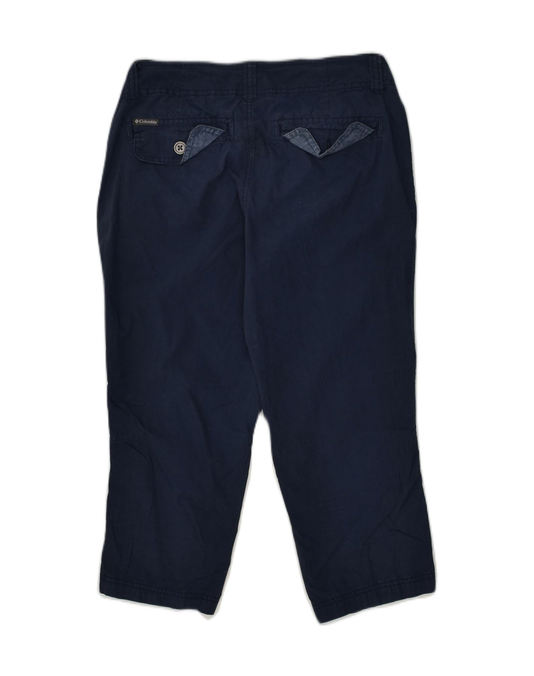 COLUMBIA Womens Slim Capri Trousers US 4 Small W30 L20  Navy Blue Cotton | Vintage Columbia | Thrift | Second-Hand Columbia | Used Clothing | Messina Hembry 