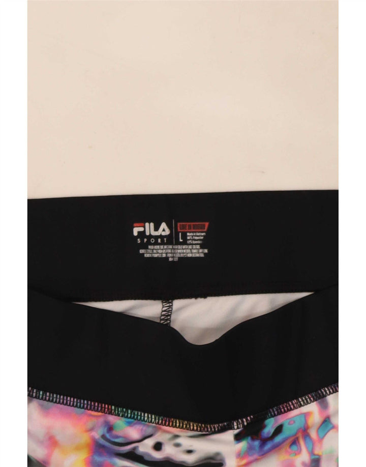 Fila Γυναικεία κολάν Capri Abstract Pattern UK 14 Large Black Polyester