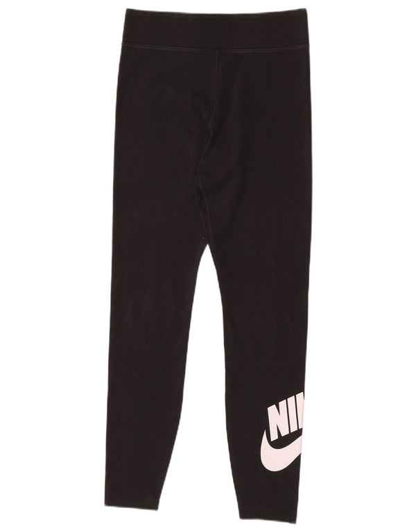 Γυναικεία γραφικά κολάν Nike UK 12 μεσαίο μαύρο βαμβακερό