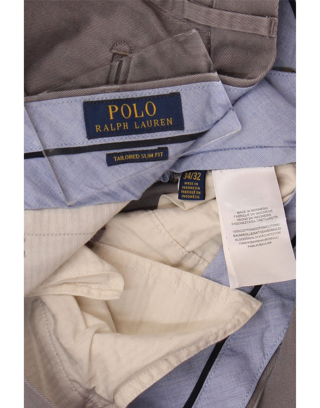 POLO RALPH LAUREN Ανδρικό παντελόνι με λεπτή εφαρμογή W34 L32 Γκρι βαμβακερό
