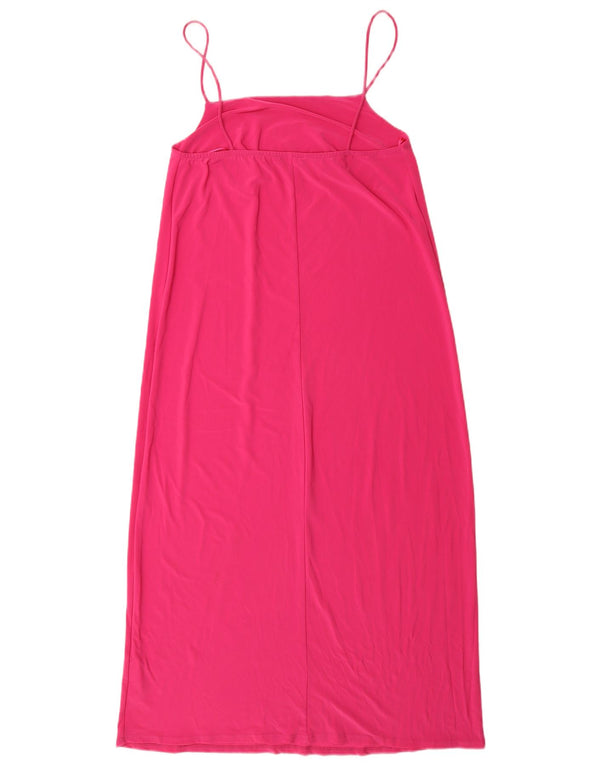 Zara Womens Slip Dress UK 14 Medium Pink Polyester