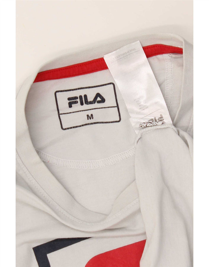 Ανδρικό γραφικό T-Shirt Fila Top Μεσαίο λευκό βαμβακερό