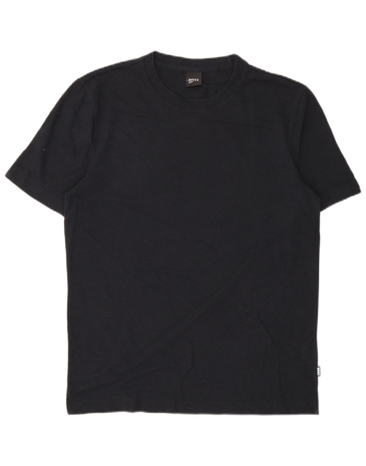 Ανδρικό T-Shirt Hugo Boss Top από μεσαίο μπλε ναυτικό βαμβακερό