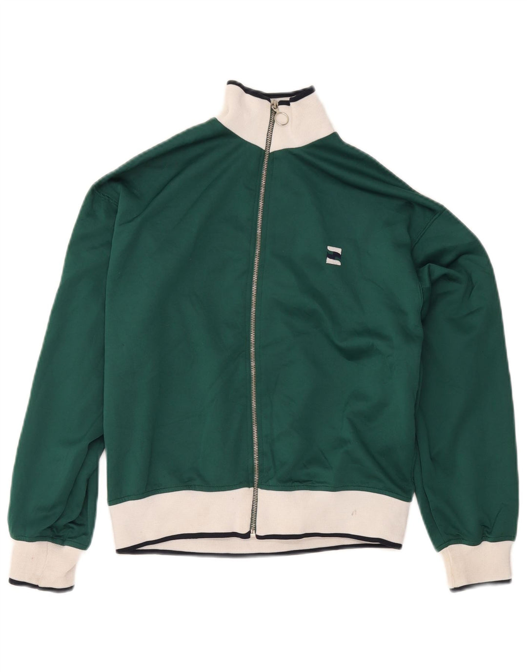 Zara Γυναικεία αθλητική φόρμα Top Jacket UK 10 Small Green Colourblock Polyester
