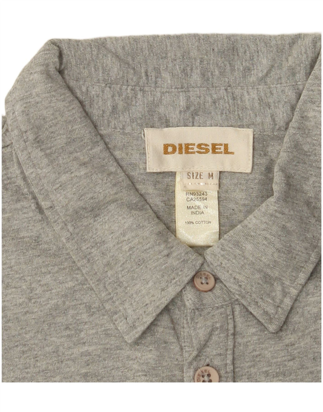 Ανδρικό πουκάμισο πόλο DIESEL, μεσαίο γκρι βαμβακερό