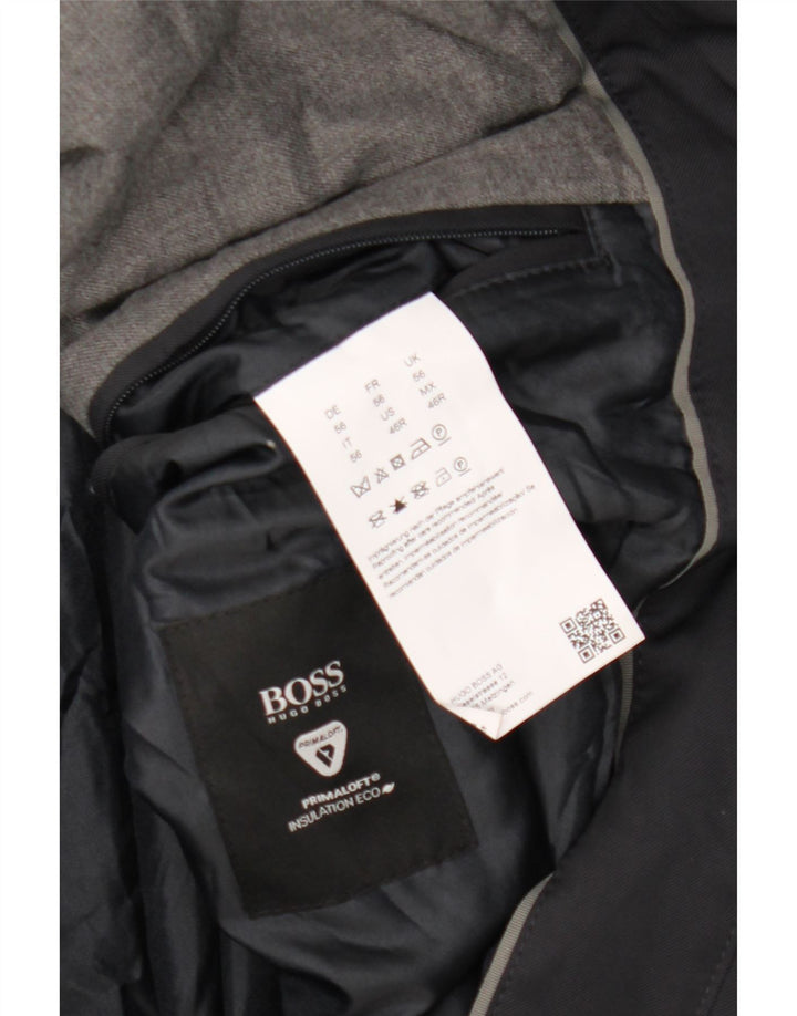 Ανδρικό πανωφόρι Hugo Boss EU 56 3XL Μαύρο βαμβακερό