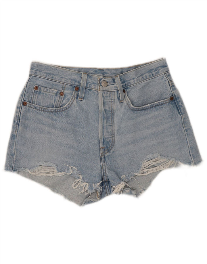 Levi's Womens 501 Distressed τζιν σορτς W26 μικρό μπλε βαμβακερό
