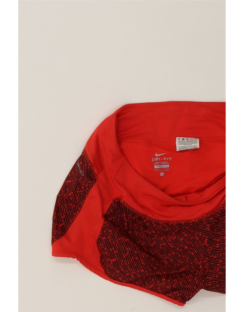 NIKE Womens Dri Fit Sport Shorts UK 10 Small  Red Colourblock Polyester Vintage Nike and Second-Hand Nike from Messina Hembry 