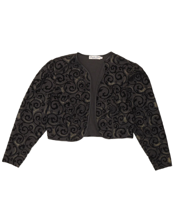 Brigitte Both Women Bolero Top EU 42 Large Black Paisley Polyester