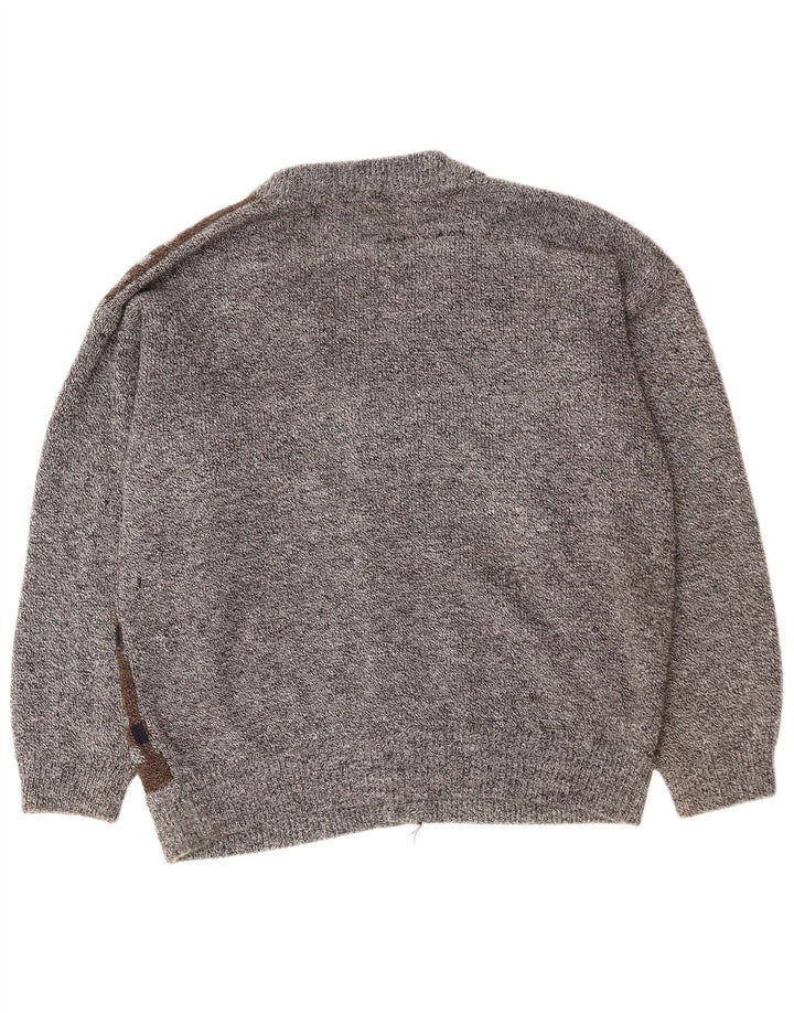 Ανδρικό πουλόβερ VINTAGE Ζακέτα 2XL Γκρι Argyle/Ακρυλικό Διαμάντι
