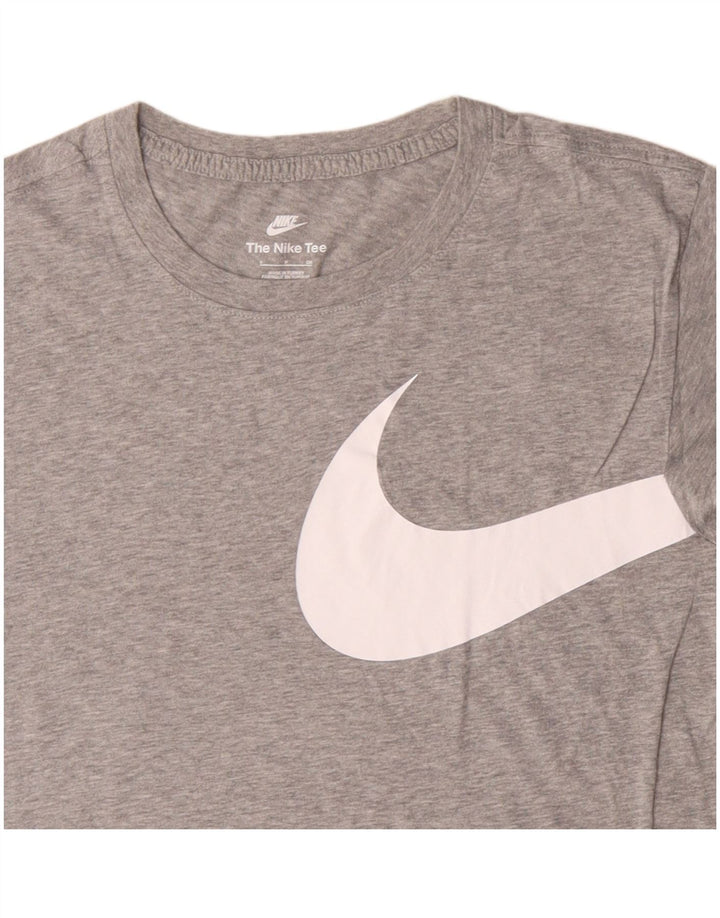 Ανδρικό γραφικό μπλουζάκι NIKE από βαμβακερό μικρό γκρι χρώμα