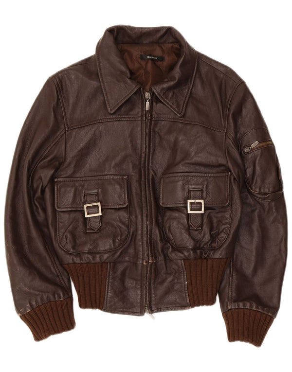 Vintage Womens Leather Jacket IT 44 Medium Brown