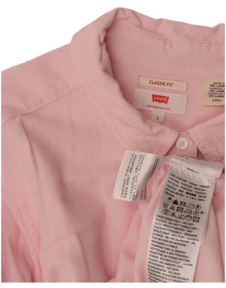 Γυναικείο πουκάμισο Levi's Classic Fit UK 10 Small Pink Viscose