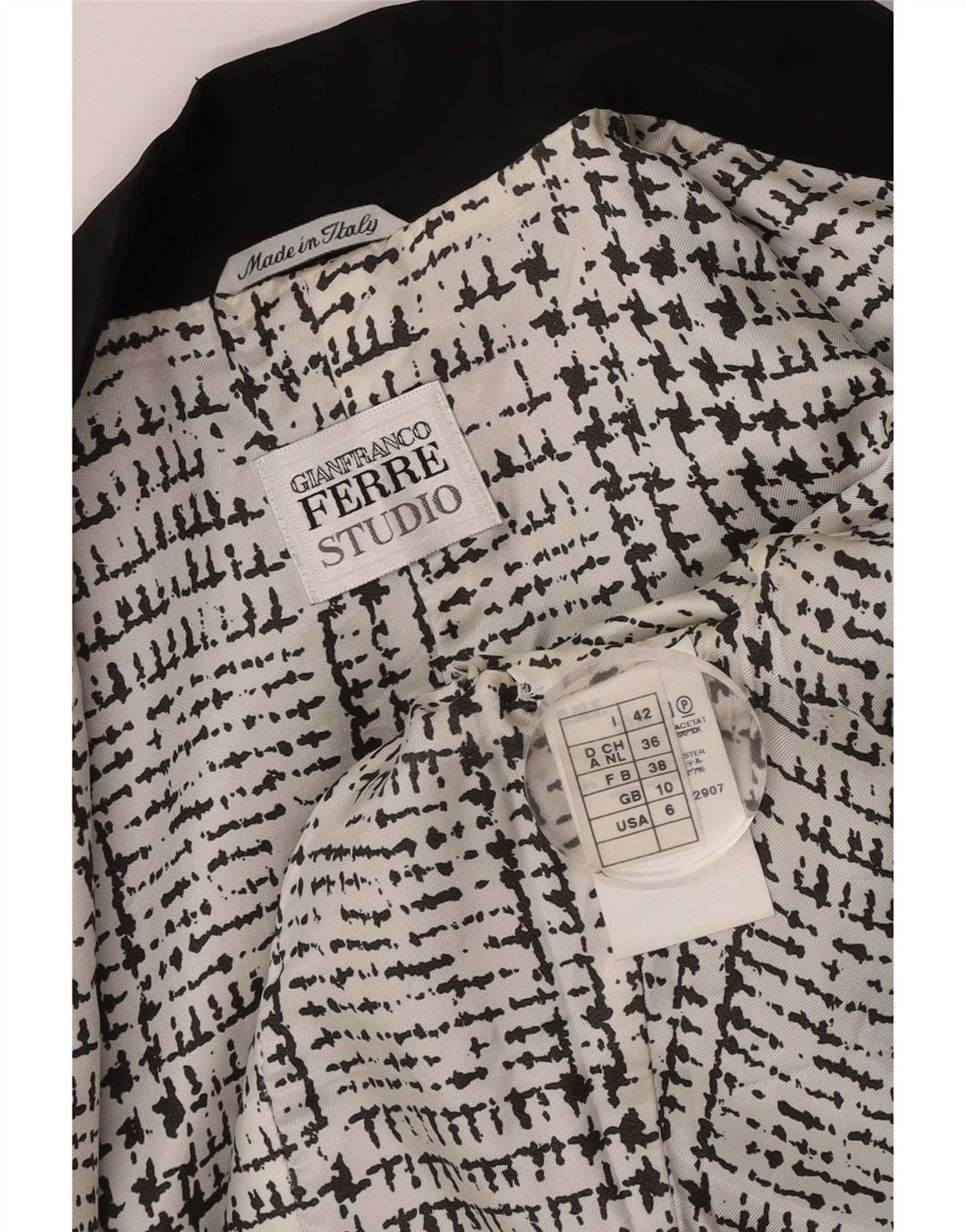 Gianfranco Ferre Γυναικείο Open Blazer Jacket UK 10 Small Black Acetate