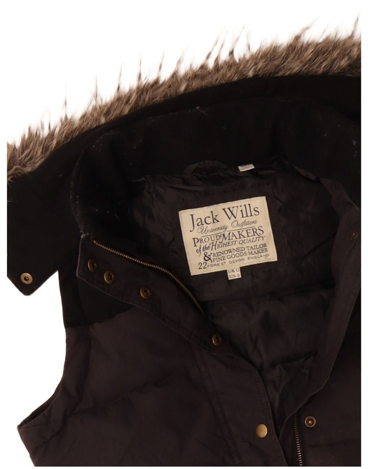 JACK WILLS Γυναικεία κουκούλα με επένδυση Gilet UK 12 Medium Black Colourblock
