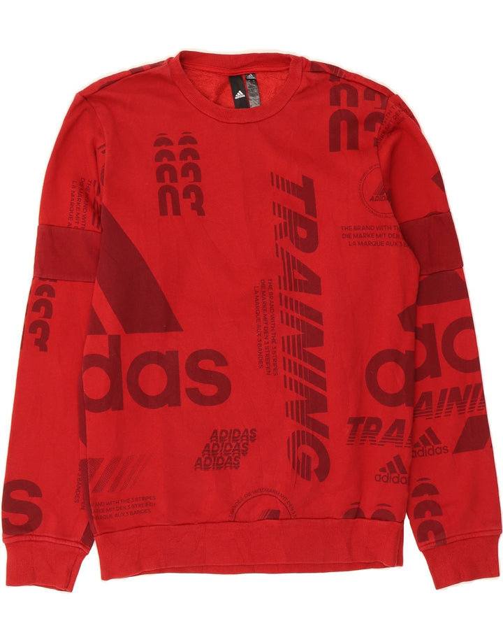 ADIDAS Mens Graphic Sweatshirt Jumper Medium Red Cotton Vintage Adidas and Second-Hand Adidas from Messina Hembry 