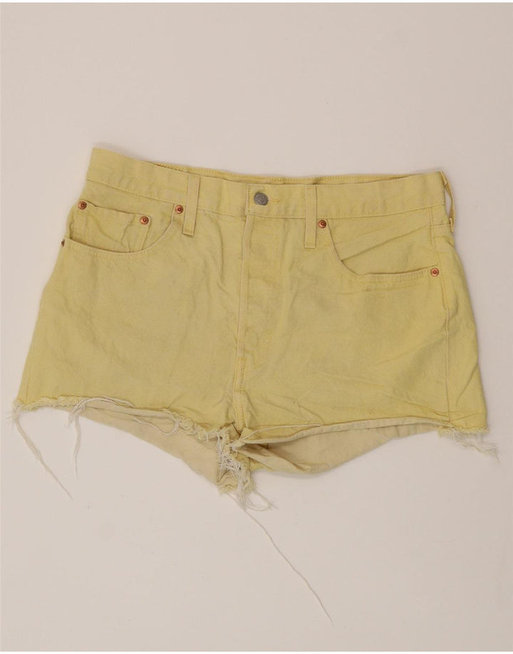 Γυναικείο 501 τζιν σορτς LEVI'S W32 μεγάλο κίτρινο βαμβακερό