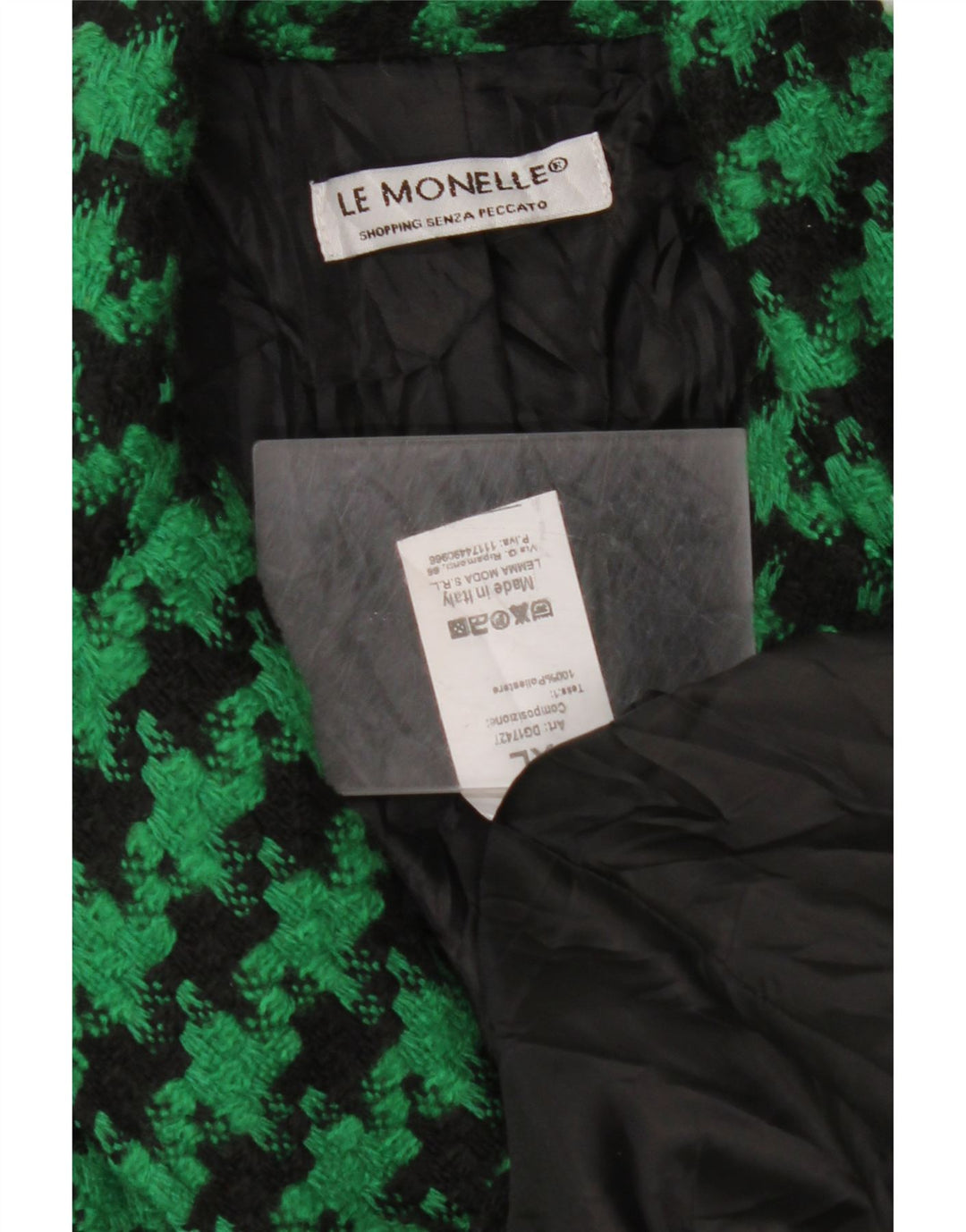 VINTAGE Γυναικείο σακάκι σακάκι UK 18 XL Πράσινο Houndstooth Πολυεστέρας