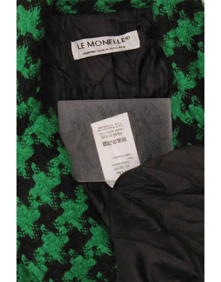 VINTAGE Γυναικείο σακάκι σακάκι UK 18 XL Πράσινο Houndstooth Πολυεστέρας