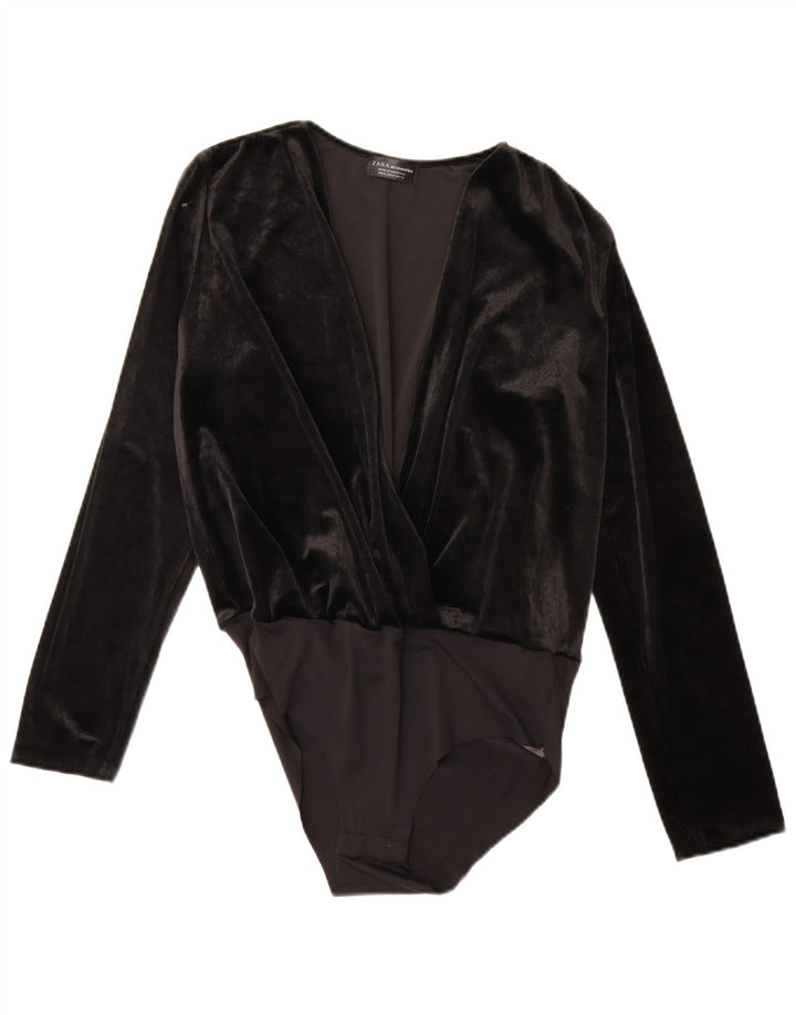 Zara Γυναικείο Βελούδινο Φορμάκι UK 14 Medium Black Polyamide