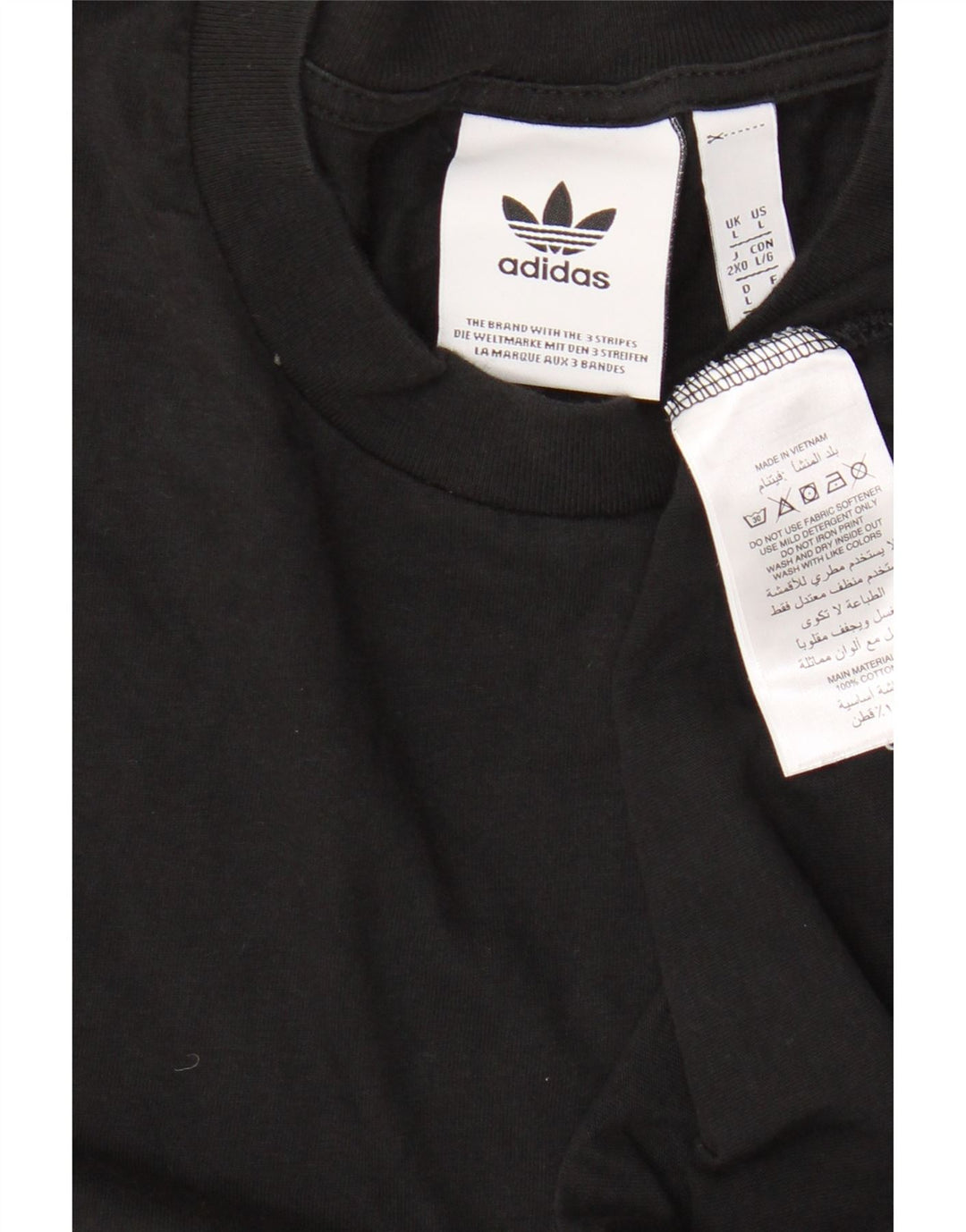 Ανδρικό γραφικό T-Shirt Adidas Top μεγάλο μαύρο βαμβακερό