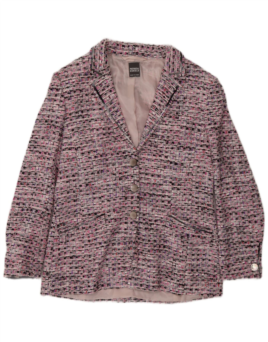 Vintage γυναικείο σακάκι με 3 κουμπιά σακάκι UK 14 Medium Pink Flecked