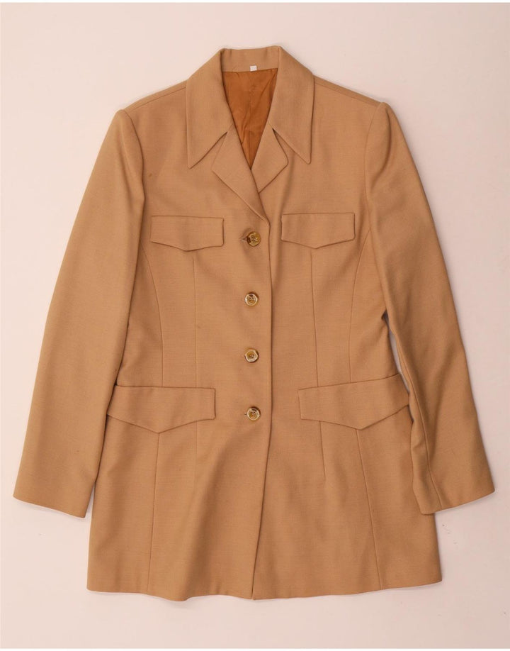 Vintage Γυναικείο Longline τζάκετ 4 κουμπιών Blazer IT 44 Medium Beige