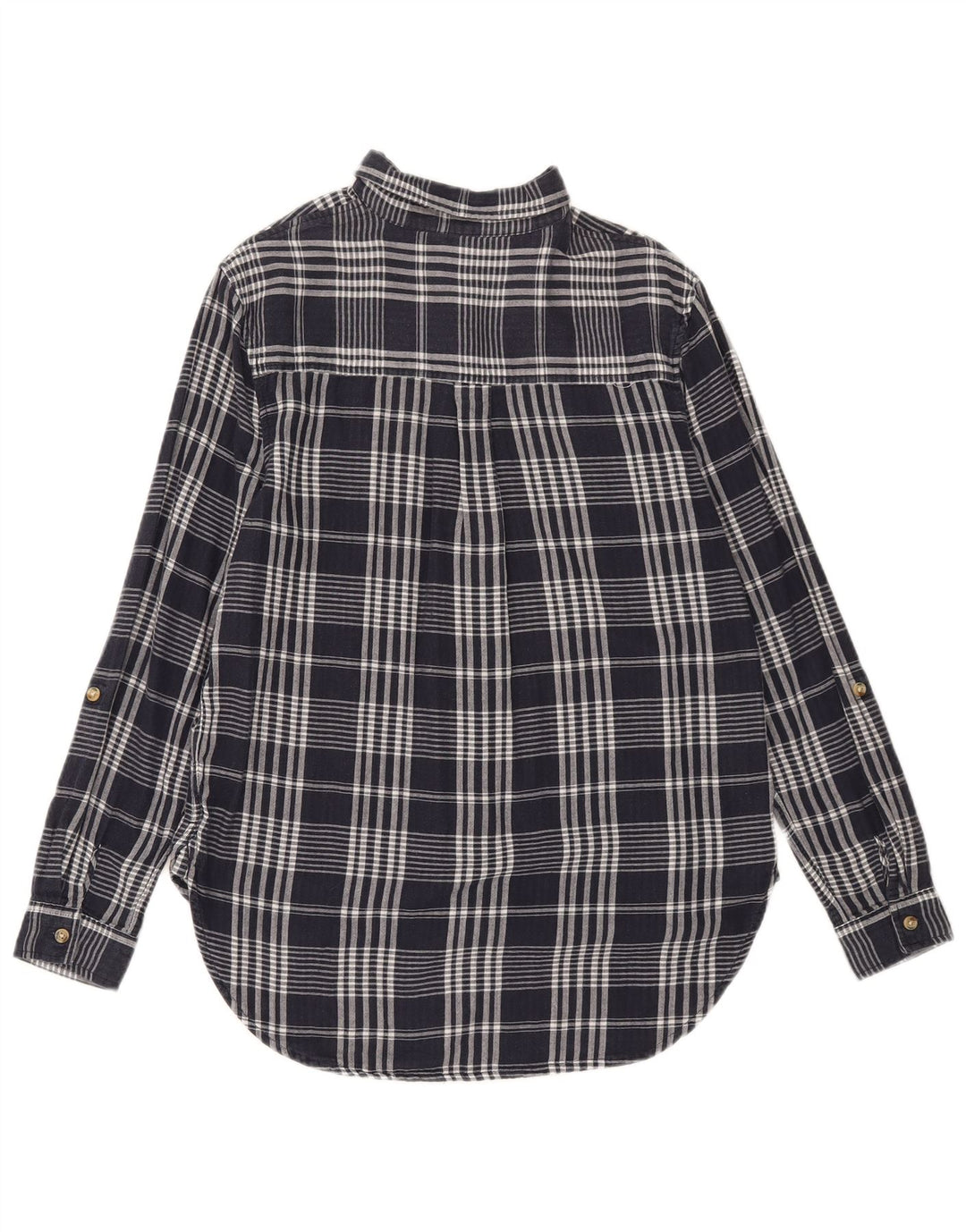 Marks & Spencer Γυναικείο πουκάμισο μεγάλου μεγέθους UK 8 Small Navy Blue Check Cotton