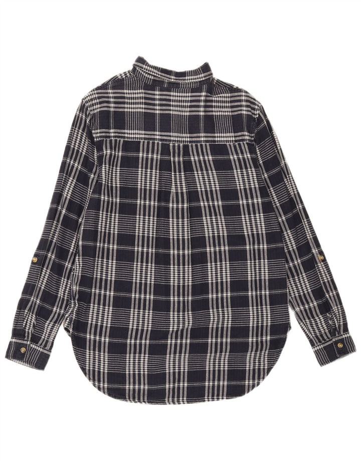 Marks & Spencer Γυναικείο πουκάμισο μεγάλου μεγέθους UK 8 Small Navy Blue Check Cotton