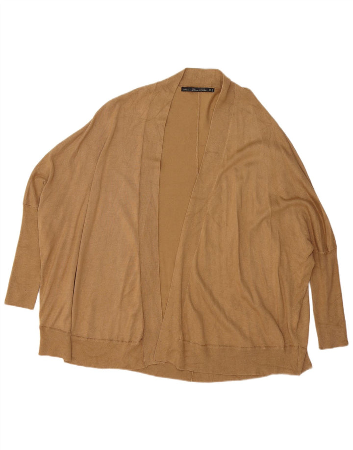 Zara Γυναικείο πουλόβερ ανοιχτό Batwing ανοιχτό UK 14 Μεσαίο καφέ