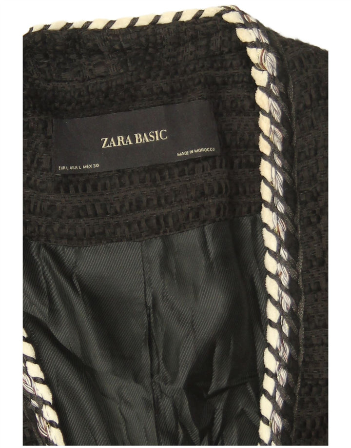 Zara Γυναικείο Open Blazer Jacket UK 14 Large Black
