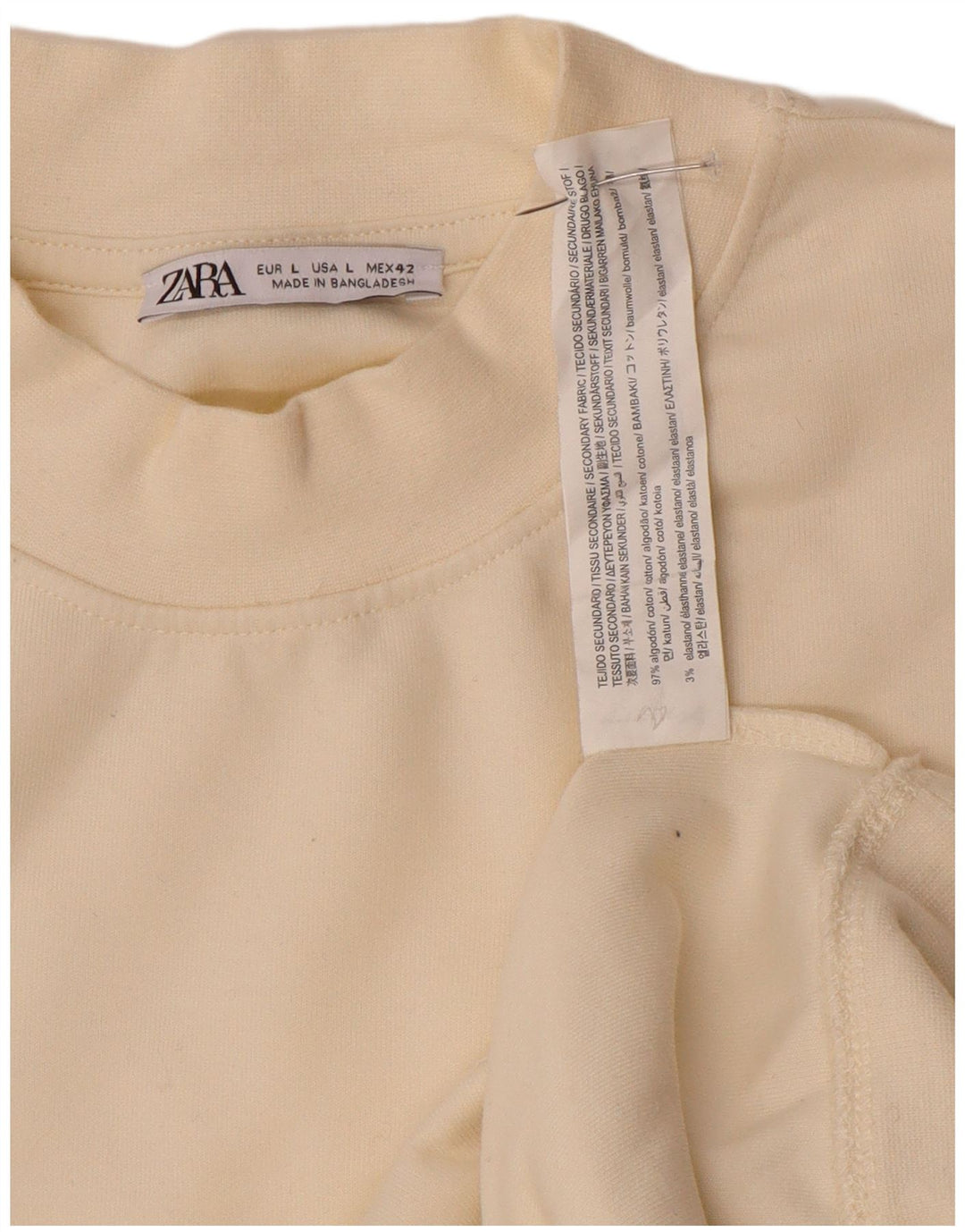 Ανδρικό φούτερ Zara Jumper μεγάλο σε λευκό βαμβακερό
