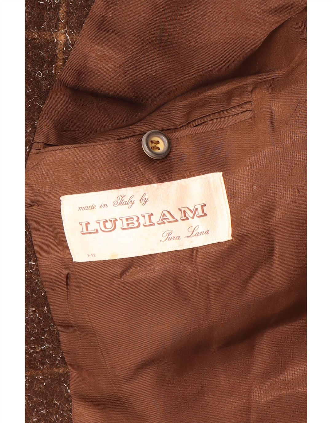 Ανδρικό παλτό με διπλό στήθος Lubiam UK 36 Small Brown Check
