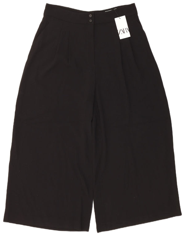 Zara Γυναικείο κομμένο παντελόνι 2XL W34 L28 Μαύρο Πολυεστέρας