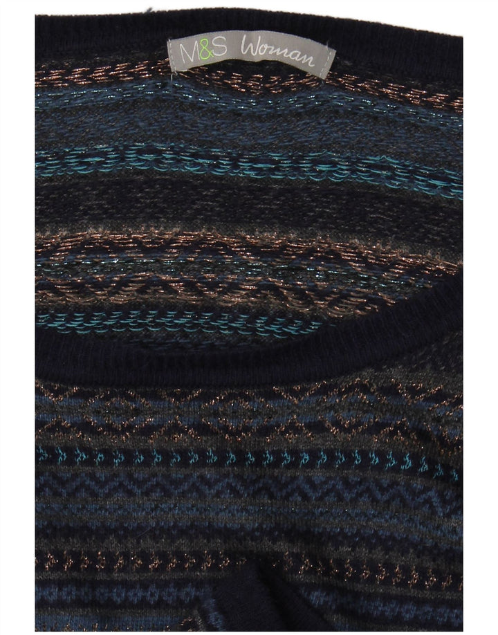 Marks & Spencer Γυναικείο φόρεμα άλτης UK 14 Medium Navy Blue Fair Isle