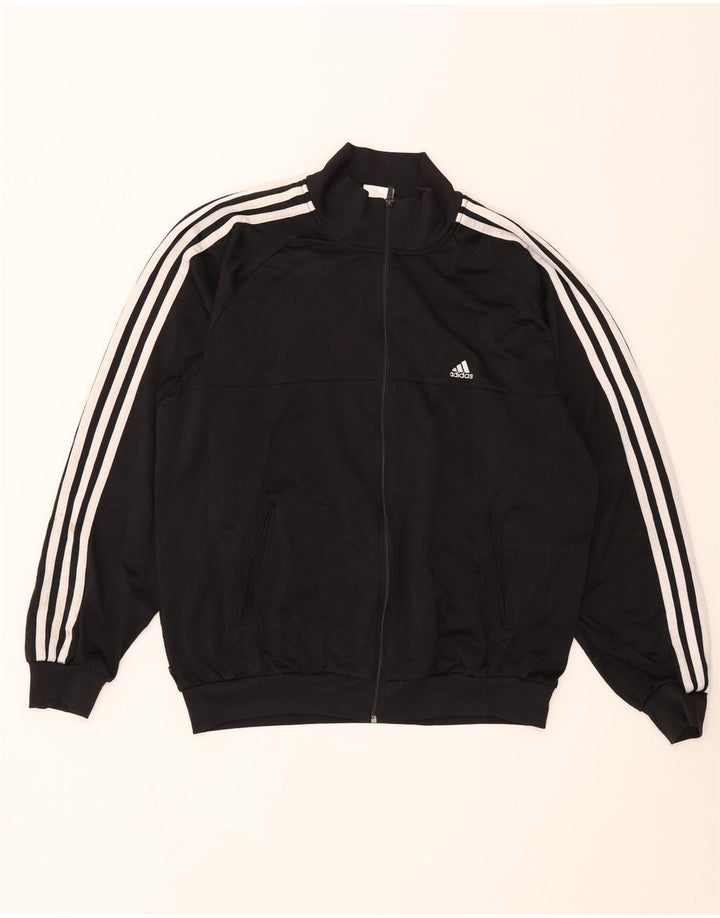 Ανδρική αθλητική φόρμα Adidas Top μπουφάν μεγάλο μαύρο πολυεστέρα