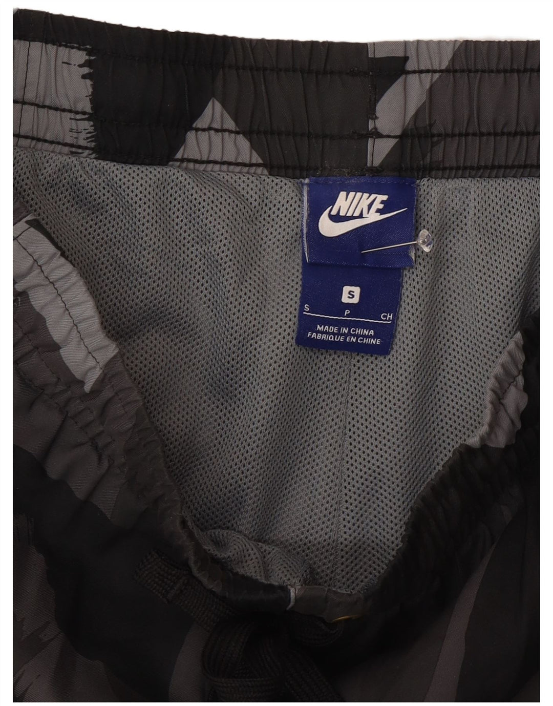 Ανδρικό σορτς κολύμβησης Nike μικρό γκρι γεωμετρικό πολυεστέρα
