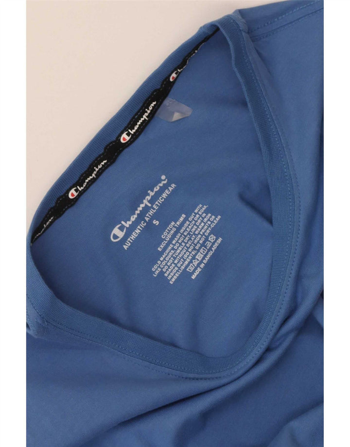 Champion Ανδρικό γραφικό T-Shirt Top Μικρό Μπλε Βαμβακερό