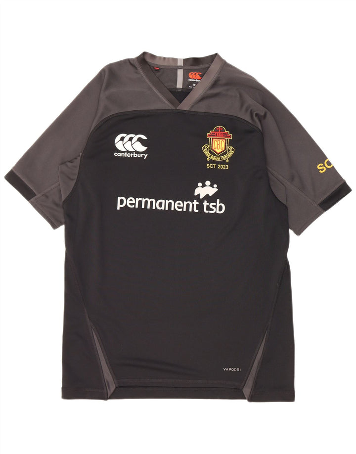 Ανδρικό γραφικό T-Shirt Canterbury Top Medium Black Colorblock Πολυεστέρας