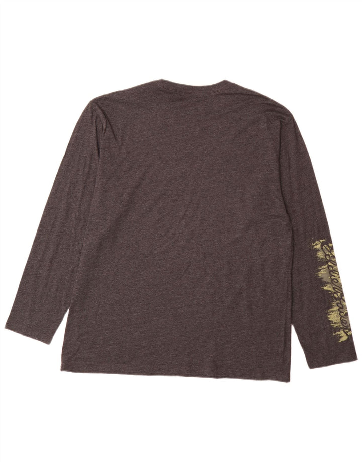 Eddie Bauer Ανδρικό γραφικό μπλουζάκι μακρυμάνικο μεγάλο γκρι βαμβακερό